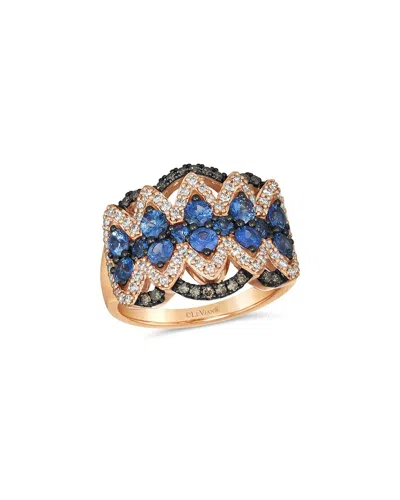 Le Vian ® 14k Rose Gold 1.81 Ct. Tw. Diamond & Sapphire Cocktail Ring In Orange