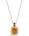 Le Vian 14k Rose Gold 1.84 Ct. Tw. Diamond & Citrine Pendant