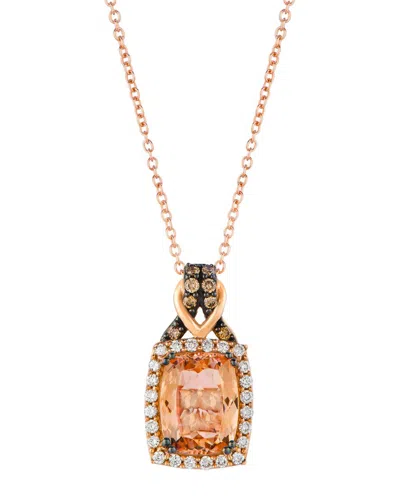 Le Vian 14k Rose Gold 1.88 Ct. Tw. Diamond & Morganite Pendant Necklace