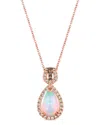 Le Vian 14k Rose Gold 1.90 Ct. Tw. Diamond & Opal Pendant Necklace