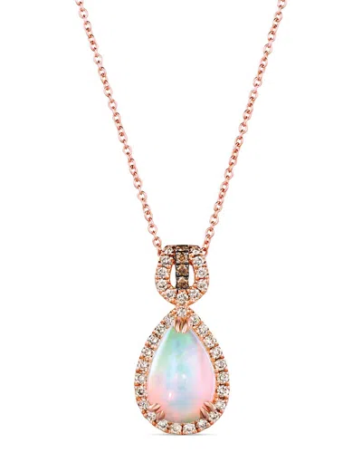 Le Vian 14k Rose Gold 1.90 Ct. Tw. Diamond & Opal Pendant Necklace