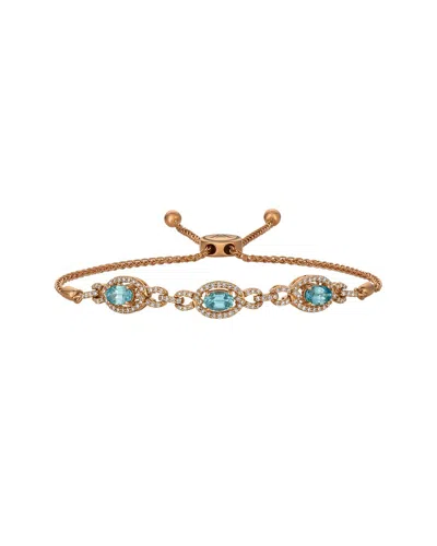 Le Vian ® 14k Rose Gold 2.00 Ct. Tw. Diamond & Zircon Royal Blues Bolo Bracelet