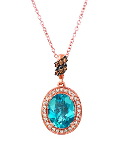 Le Vian 14k Rose Gold 2.05 Ct. Tw. Diamond & London Blue Topaz Pendant
