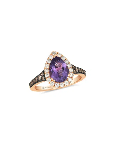 Le Vian ® 14k Rose Gold 2.19 Ct. Tw. Diamond & Amethyst Cocktail Ring In Blue