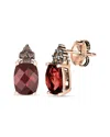 Le Vian ® 14k Rose Gold 2.30 Ct. Tw. Diamond & Rhodolite Earrings