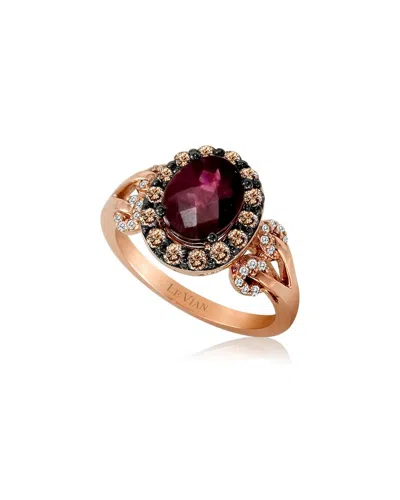 Le Vian ® 14k Rose Gold 2.37 Ct. Tw. Diamond & Rhodolite Cocktail Ring
