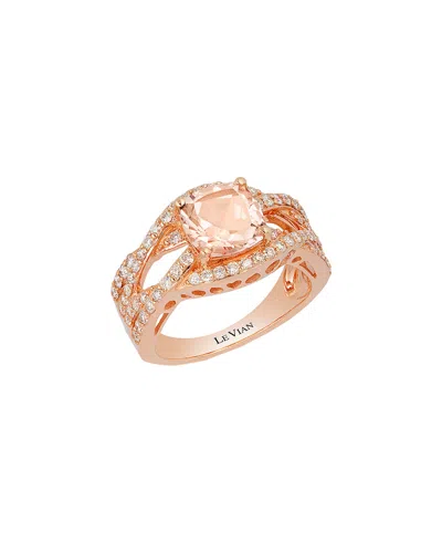 LE VIAN LE VIAN 14K ROSE GOLD 2.40 CT. TW. DIAMOND & MORGANITE RING