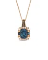 Le Vian ® 14k Rose Gold 2.47 Ct. Tw. Diamond & London Blue Topaz Drop Pendant In Gold