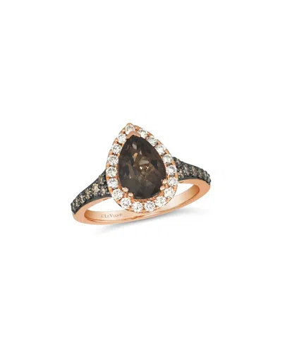 Le Vian ® 14k Rose Gold 2.59 Ct. Tw. Diamond & Smoky Quartz Cocktail Ring In Yellow
