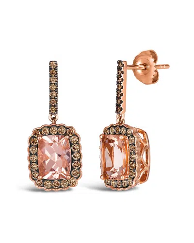 Le Vian 14k Rose Gold 2.67 Ct. Tw. Diamond & Morganite Dangle Earrings