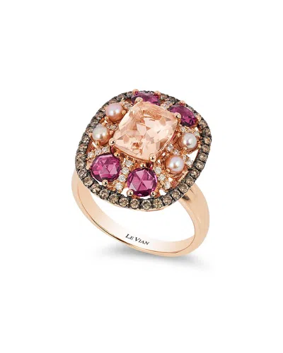 Le Vian 14k Rose Gold 3.04 Ct. Tw. Diamond & Gemstone 2.5mm Pearl Half-eternity Ring