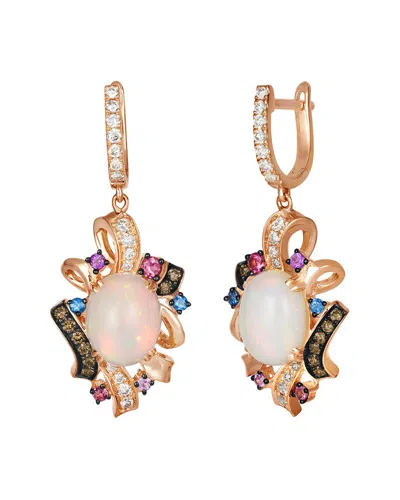 Le Vian 14k Rose Gold 3.20 Ct. Tw. Diamond & Opal Earrings