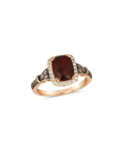 Le Vian ® 14k Rose Gold 3.21 Ct. Tw. Diamond & Garnet Cocktail Ring In Red
