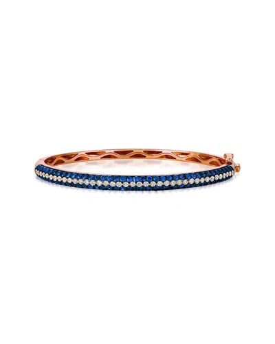 Le Vian 14k Rose Gold 3.36 Ct. Tw. Diamond & Sapphire Bangle Bracelet