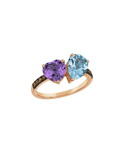 Le Vian 14k Rose Gold 3.46 Ct. Tw. Diamond & Blue Topaz Ring In Multi