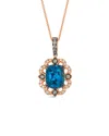 Le Vian ® 14k Rose Gold 3.62 Ct. Tw. Diamond & London Blue Topaz Drop Pendant In Gold