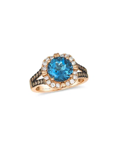 Le Vian ® 14k Rose Gold 3.64 Ct. Tw. Diamond & London Blue Topaz Cocktail Ring