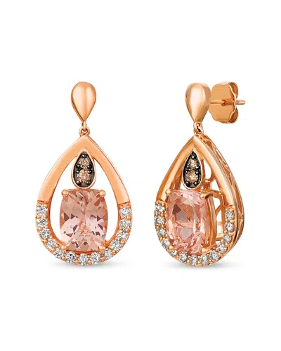 Le Vian ® 14k Rose Gold 3.69 Ct. Tw. Diamond & Morganite Earring