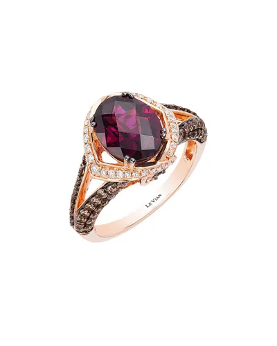 Le Vian ® 14k Rose Gold 3.80 Ct. Tw. Diamond & Rhodolite Ring