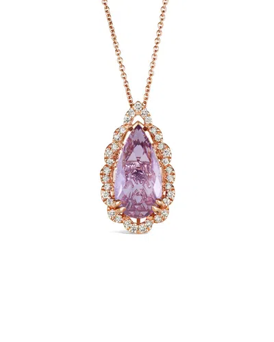 Le Vian ® 14k Rose Gold 4.01 Ct. Tw. Diamond & Amethyst Drop Pendant