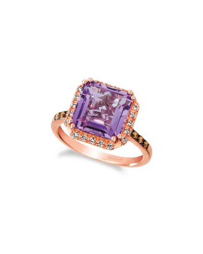 Le Vian 14k Rose Gold 4.32 Ct. Tw. Diamond & Amethyst Ring In Purple
