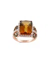 Le Vian ® 14k Rose Gold 5.59 Ct. Tw. Diamond & Caramel Quartz Statement Ring