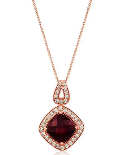 Le Vian 14k Rose Gold 5.78 Ct. Tw. Diamond & Garnet Pendant Necklace