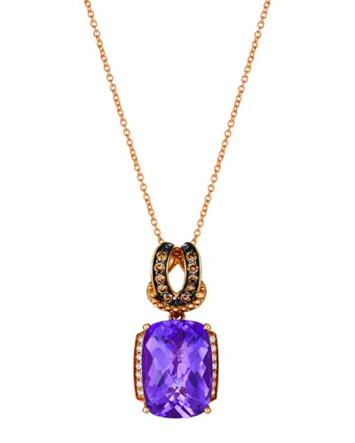 Le Vian ® 14k Rose Gold 5.82 Ct. Tw. Diamond & Amethyst Royal Blues Pendant