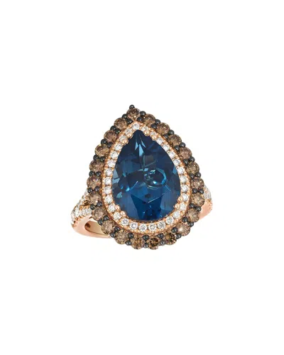 Le Vian ® 14k Rose Gold 6.45 Ct. Tw. Diamond & London Blue Topaz Cocktail Ring