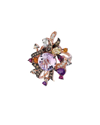 Le Vian 14k Rose Gold 6.71 Ct. Tw. Diamond & Cotton Candy Amethyst Ring In Metallic