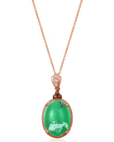 Le Vian ® 14k Rose Gold 7.86 Ct. Tw. Diamond & Aquaprase Candy Pendant In Green