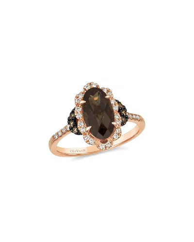 Le Vian ® 14k Rose Gold Diamond Smoky Quartz Cocktail Ring In Brown