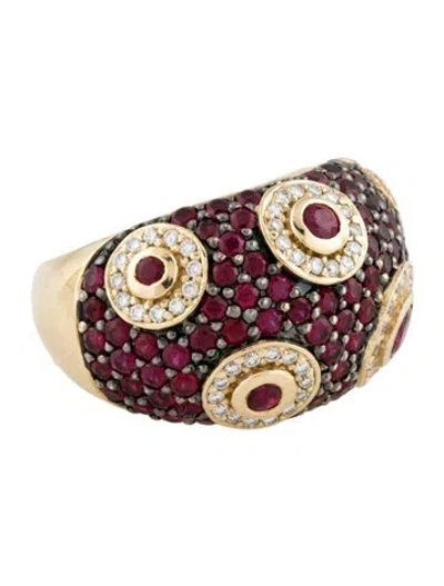 Pre-owned Le Vian 14k Ruby & Diamond Cocktail Ring In Multicolor