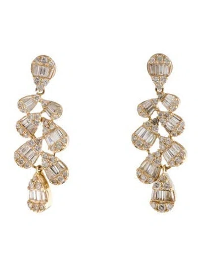 Pre-owned Le Vian 14k Sapphire & Diamond Drop Earrings In Multicolor