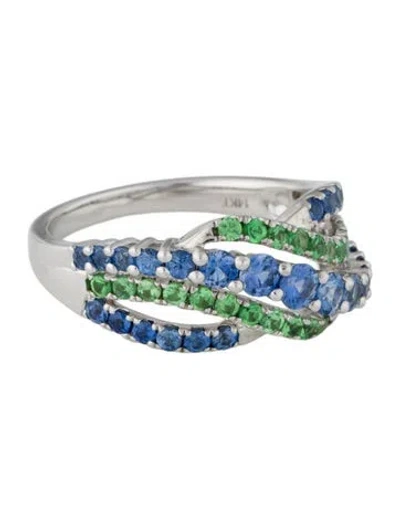 Pre-owned Le Vian 14k Sapphire & Tsavorite Garnet Band Ring In Multi