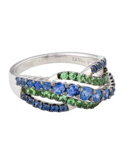 Pre-owned Le Vian 14k Sapphire & Tsavorite Garnet Band Ring In Multi