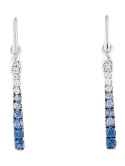 Pre-owned Le Vian 14k Sapphire Denim Ombré® Drop Earrings In Multi