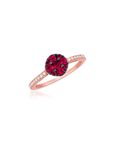 LE VIAN LE VIAN 14K STRAWBERRY GOLD 0.59 CT. TW. DIAMOND & RUBY RING