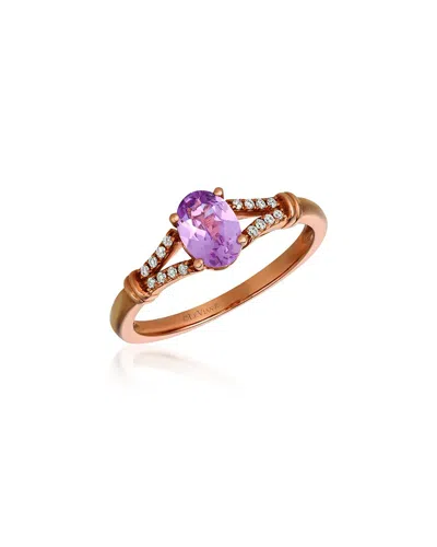 LE VIAN LE VIAN 14K STRAWBERRY GOLD 0.66 CT. TW. DIAMOND & ROSE SPINEL RING