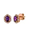 Le Vian ® 14k Strawberry Gold 1.09 Ct. Tw. Diamond & Rhodolite Earrings