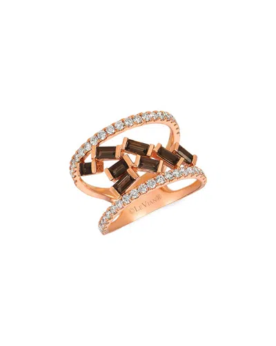 Le Vian ® 14k Strawberry Gold 1.34 Ct. Tw. Diamond & Smoky Quartz Ring