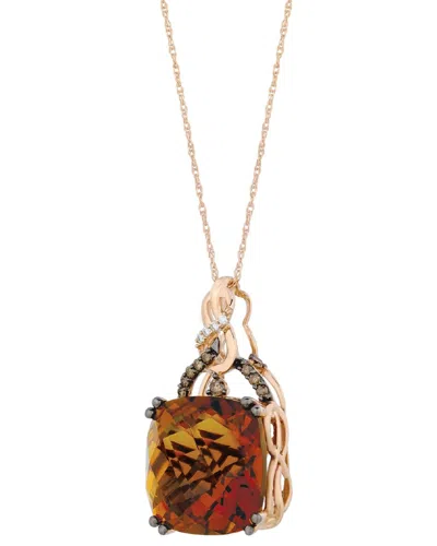 Le Vian 14k Strawberry Gold 13.66 Ct. Tw. Diamond & Smoky Quartz Pendant Necklace
