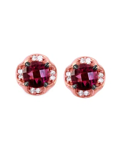 Le Vian ® 14k Strawberry Gold 1.38 Ct. Tw. Diamond & Rhodolite Earrings