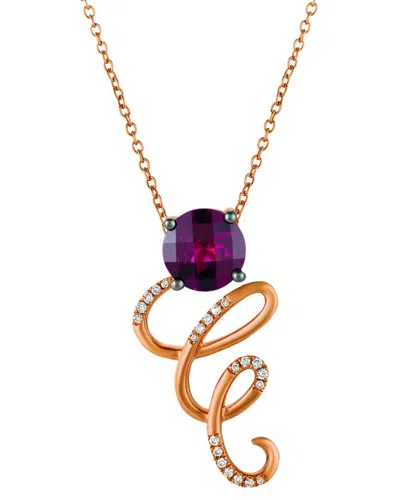 Le Vian 14k Strawberry Gold 1.69 Ct. Tw. Diamond & Rhodolite Pendant Necklace