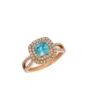 Le Vian ® 14k Strawberry Gold 1.76 Ct. Tw. Diamond & Blue Zircon Ring