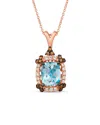 Le Vian ® 14k Strawberry Gold 2.71 Ct. Tw. Diamond & Aquamarine Necklace