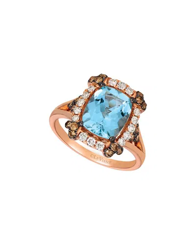 Le Vian ® 14k Strawberry Gold 2.78 Ct. Tw. Diamond & Aquamarine Ring