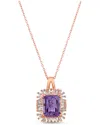 Le Vian ® 14k Strawberry Gold 2.83 Ct. Tw. Diamond & Amethyst Pendant Necklace In Brown