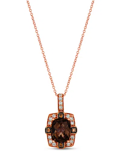Le Vian ® 14k Strawberry Gold 2.98 Ct. Tw. Diamond & Smoky Quartz Earrings