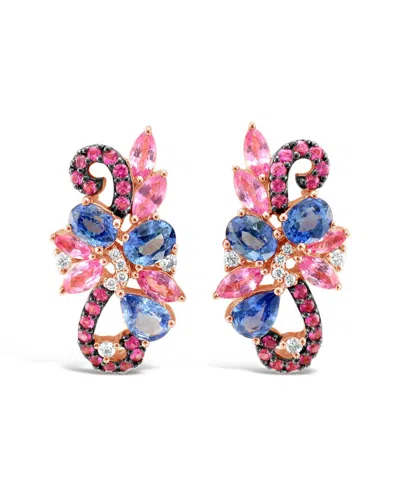 Le Vian ® 14k Strawberry Gold 4.07 Ct. Tw. Diamond & Sapphire Earrings